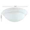 Dome Shaped Glass Ceiling Lamp with Hardwired Switch, White and Clear