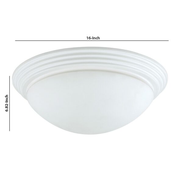 Dome Shaped Glass Ceiling Lamp with Hardwired Switch, White and Clear