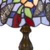 Metal Body Tiffany Table Lamp with Butterfly Design Shade, Multicolor