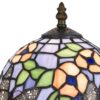 Metal Body Tiffany Table Lamp with Butterfly Design Shade, Multicolor