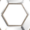 Toby 12 x 14 Inch Wall Mount Accent Mirror, Dual Hexagon Wood Frame, Brown