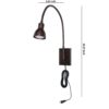 Metal Round Wall Reading Lamp with Plug In Switch, Bronze