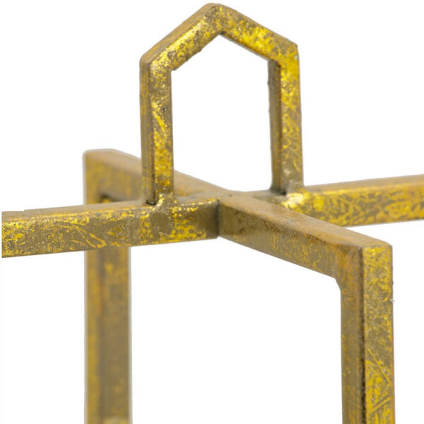 19, 15, 11 Inch Lanterns, Set of 3, Tea Light Glass Holders, Modern, Gold