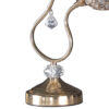 Metal Table Lamp with Floral Trumpet Shade and Crystal Accents, Gold