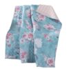 50 x 60 Inch Microfiber Throw Blanket, Floral Print, Blue, Pink, White