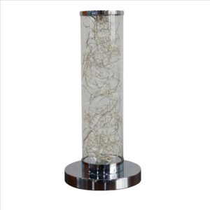 Column Table Lamp with Integrated Multicolored LED, Clear
