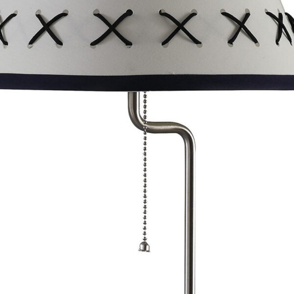 Table Lamp with Wireless Charging and USB Port, Silver