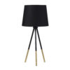 Table Lamp with Tripod Metal Base, Black and Gold