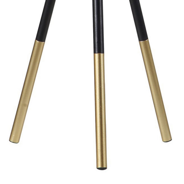 Table Lamp with Tripod Metal Base, Black and Gold