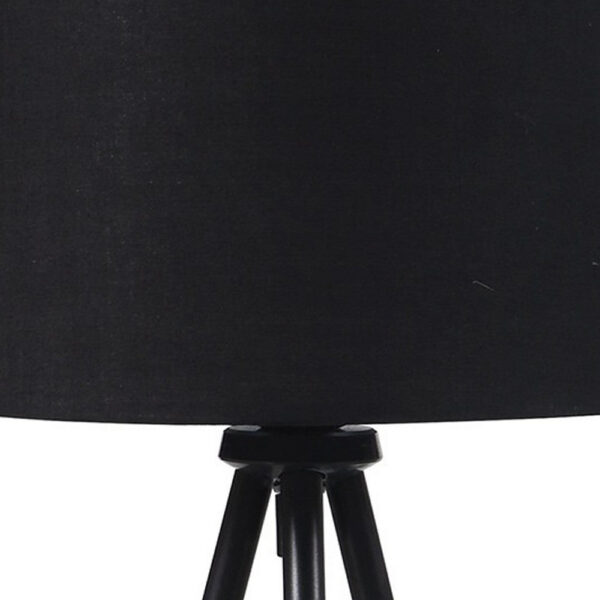 Table Lamp with Tripod Metal Base, Black and Gold