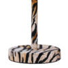 Fabric Wrapped Table Lamp with Striped Animal Print, Brown and Black