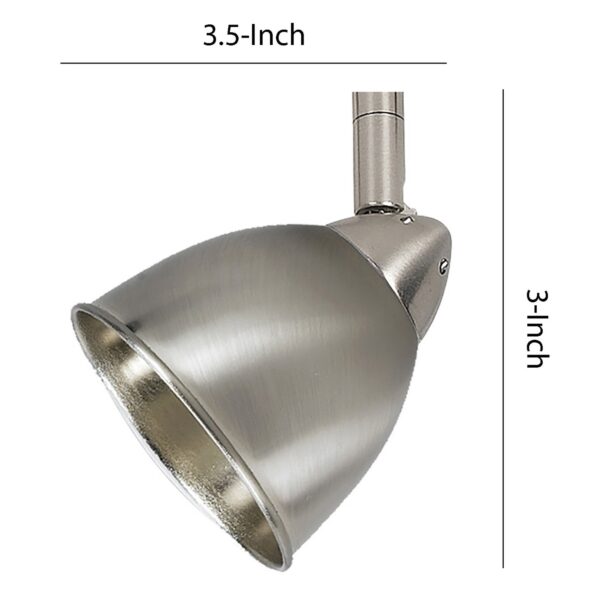 Round Metal Shade Track Light Head and Frame, Silver