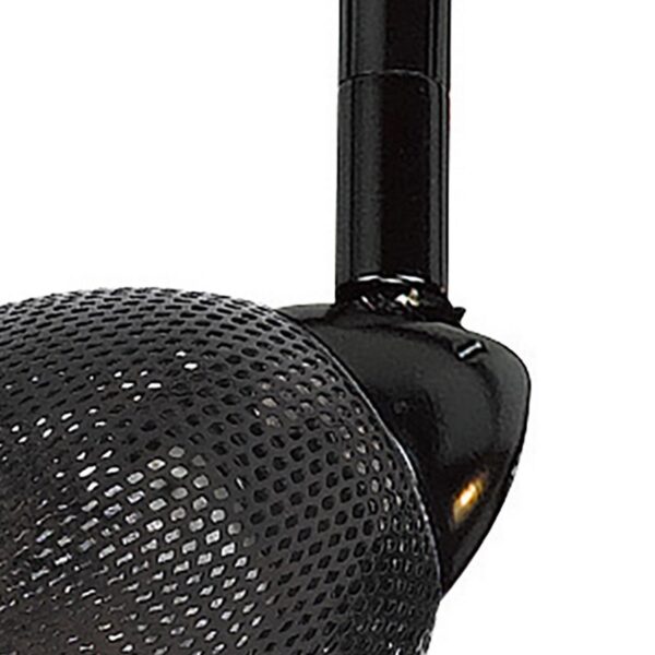 Round Metal Mesh Shade Track Light Head and Frame, Black