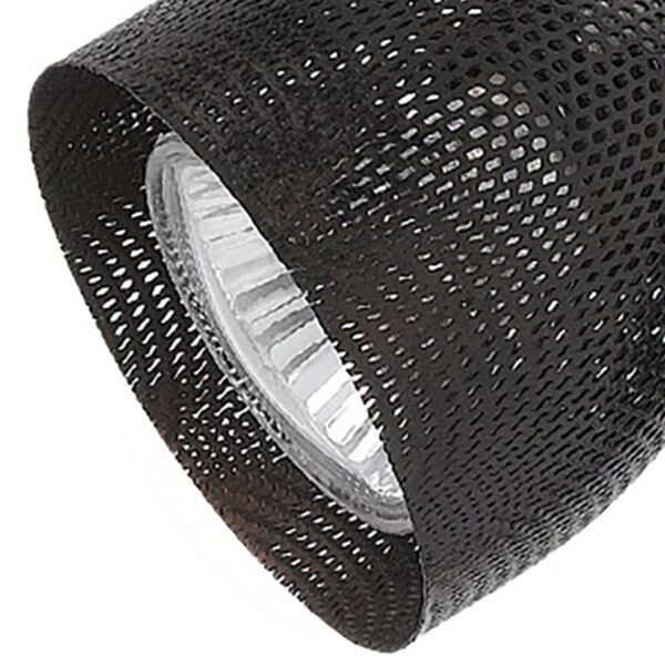Round Metal Mesh Shade Track Light Head and Frame, Black