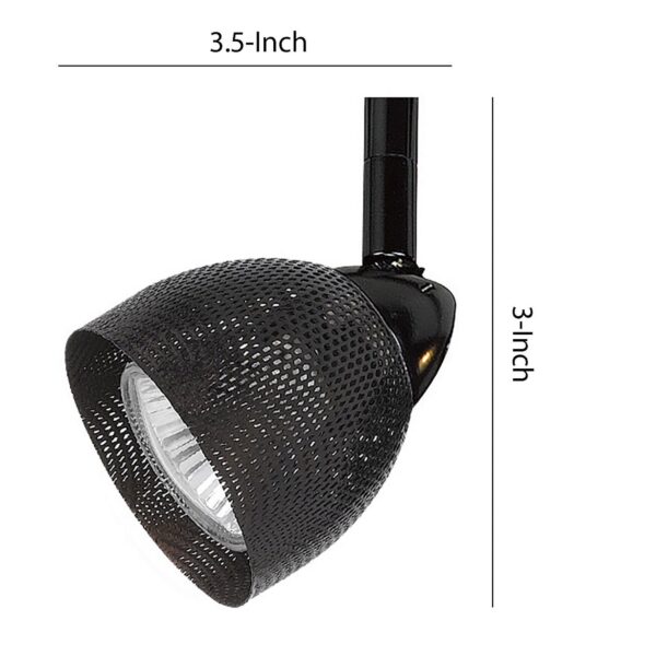 Round Metal Mesh Shade Track Light Head and Frame, Black