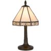 Tree Like Metal Body Tiffany Table lamp with Conical Shade,Beige and Bronze