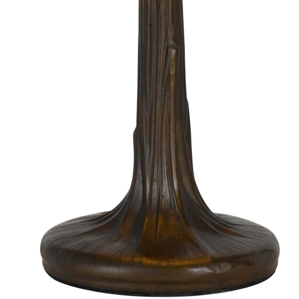 Tree Like Metal Body Tiffany Table lamp with Conical Shade,Beige and Bronze
