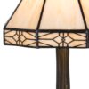 Tree Like Metal Body Tiffany Table lamp with Conical Shade,Beige and Bronze