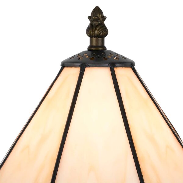 Tree Like Metal Body Tiffany Table lamp with Conical Shade,Beige and Bronze