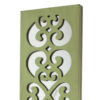 Quatrefoil Pattern Wooden Candle holder Set of 2 with Mirror Insert, Green