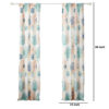 Geo 84 Inch Window Curtains, White Blue Polyester, Seashells Ferns Print