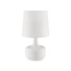 Table Lamp with Teardrop Metal Base and Fabric Shade, White