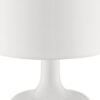 Table Lamp with Teardrop Metal Base and Fabric Shade, White