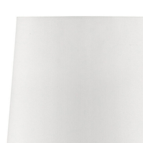 Table Lamp with Teardrop Metal Base and Fabric Shade, White