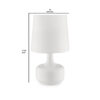 Table Lamp with Teardrop Metal Base and Fabric Shade, White
