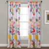Minsk 84 Inch Window Panel Curtains, Bright Flower Patterns, Vibrant Colors