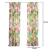 Porto 84 Inch Panel Window Curtains, Tropical Palm Leaves, Green and Blue