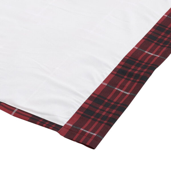 Sofia 84 Inch Bear Panel Curtains, Poly Microfiber, Red and Black Plaid