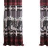 Sofia 84 Inch Bear Panel Curtains, Poly Microfiber, Red and Black Plaid