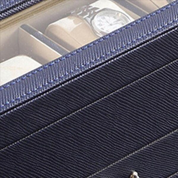 Watch Case with Drawer Display and 4 Slots, Blue