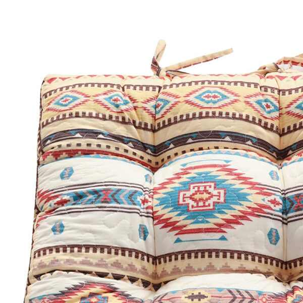 Tisa Traditional Ikat Pattern Fabric Chair Pad, Multicolor