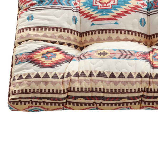 Tisa Traditional Ikat Pattern Fabric Chair Pad, Multicolor