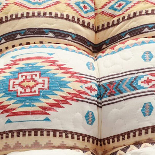 Tisa Traditional Ikat Pattern Fabric Chair Pad, Multicolor