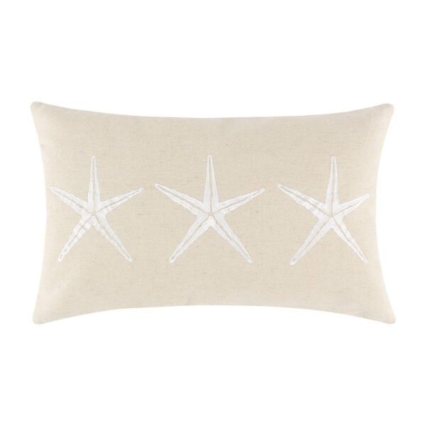 Set of 2 Decorative Throw Pillows, Seahorse and Starfish Polyester, Tassels