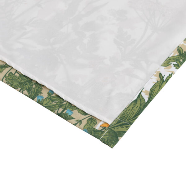 84 Inch Window Curtains, Beige Microfiber Fabric, Wildflower Print Design