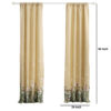 84 Inch Window Curtains, Beige Microfiber Fabric, Wildflower Print Design