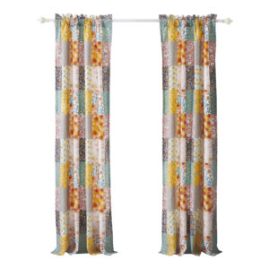 Turin 84 Inch Window Curtains, Brushed Microfiber, Multicolor Patchwork