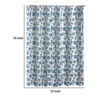 Riga 72 Inch Shower Curtain, Blue Seashells Print, Button Holes, Microfiber