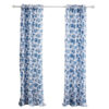 Riga 84 Inch Window Curtains, Blue Seashells Print, Microfiber, Rod Pockets