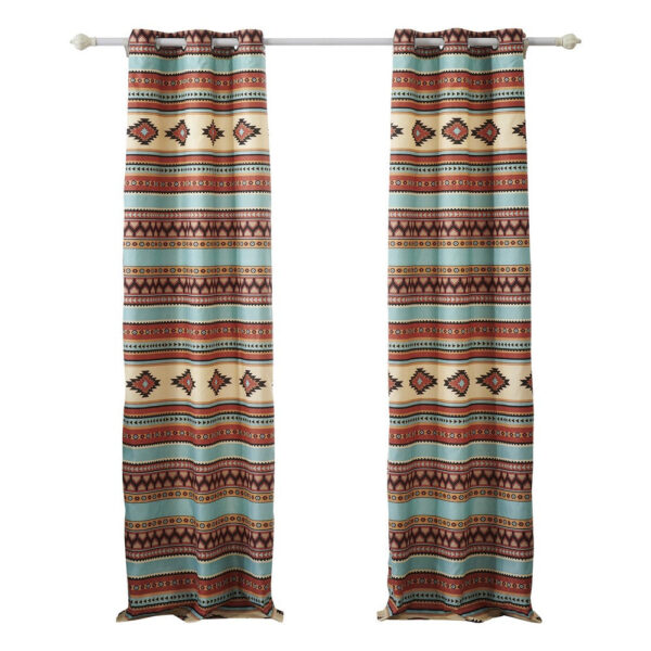 Tagus 84 Inch Window Curtains, Southwest Motifs, Grommets, Microfiber