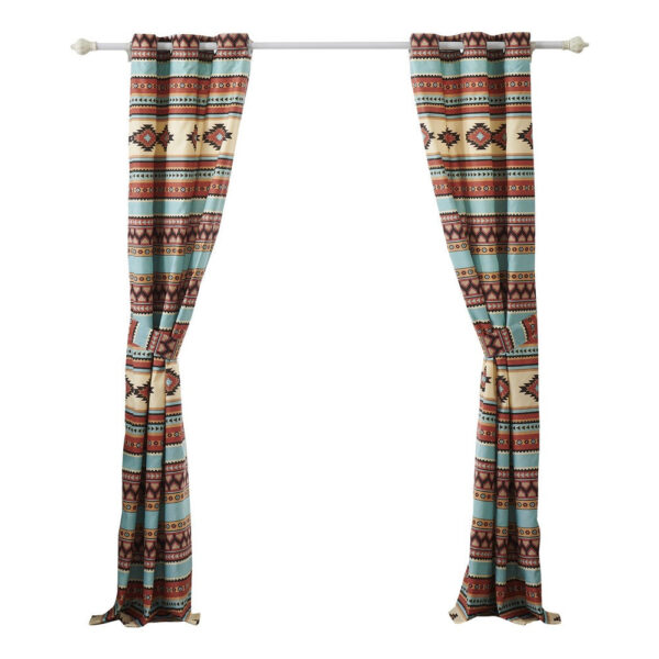 Tagus 84 Inch Window Curtains, Southwest Motifs, Grommets, Microfiber