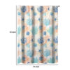 Geo 72 Inch Shower Curtain, White Blue Polyester, Seashells and Ferns Print