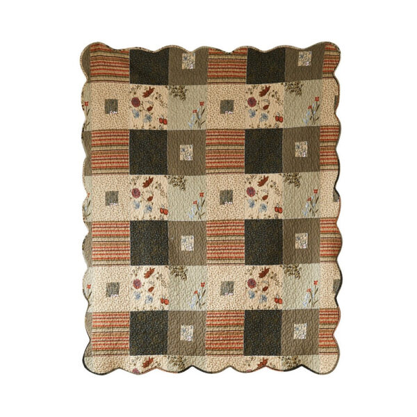 50 x 60 Cotton Quilted Throw Blanket with Fill, Wild Flowers, Multicolor