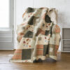 50 x 60 Cotton Quilted Throw Blanket with Fill, Wild Flowers, Multicolor