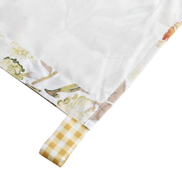 Kelsa Set of 2 Panel Curtains with Watercolor Sunflowers, Ruffled, Gold