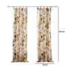 Kelsa Set of 2 Panel Curtains with Watercolor Sunflowers, Ruffled, Gold